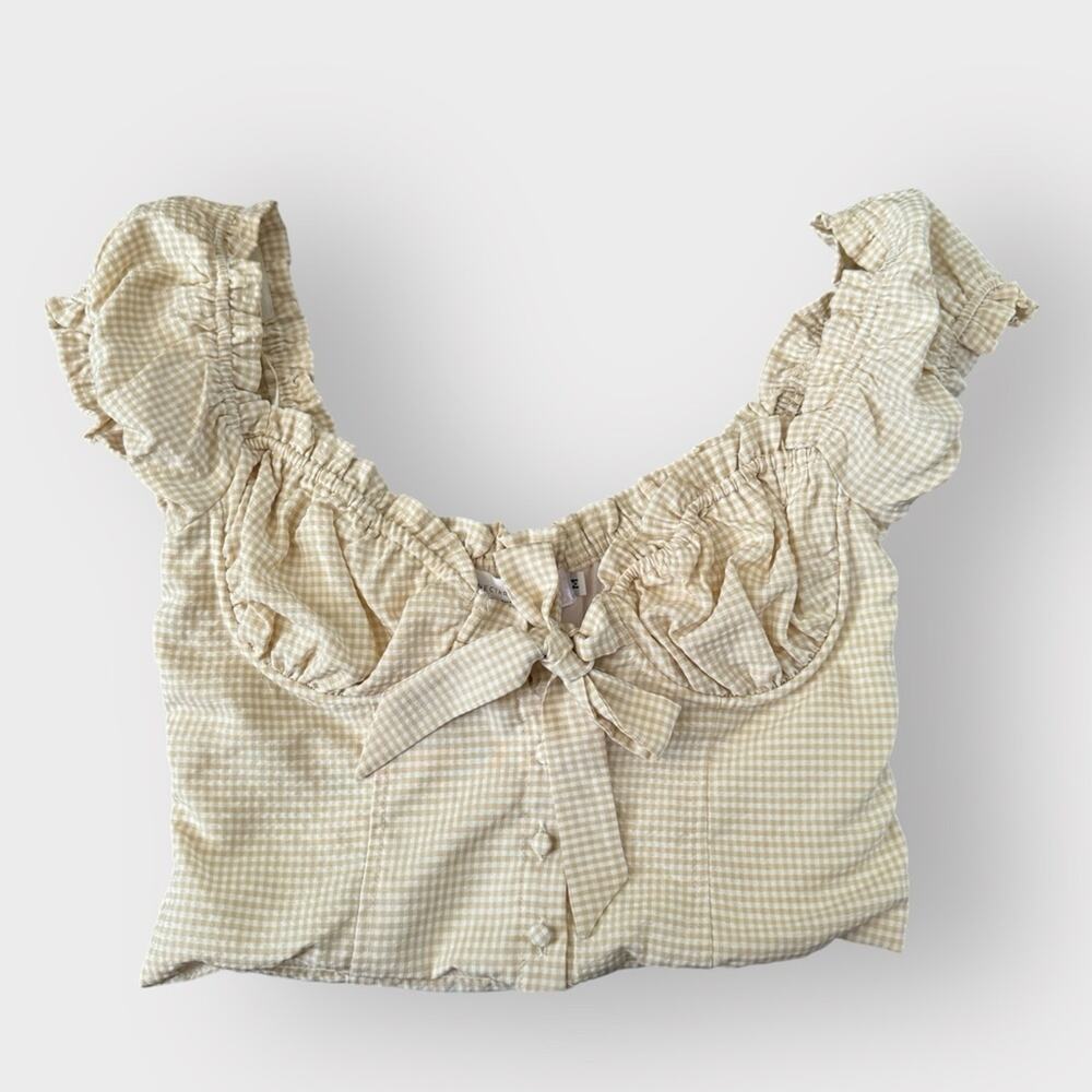 Nectar Clothing gingham top withh tie accent